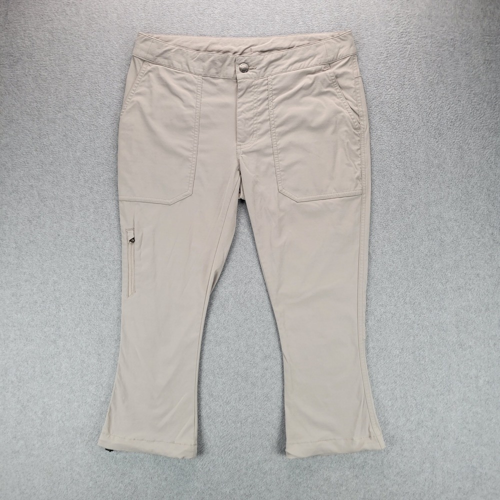 Columbia Hiking Capri Pants Women 6 Tan Straight Leg Cargo Outdoor XK0732